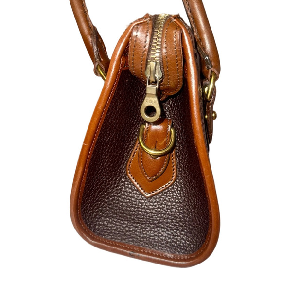 Dooney & Bourke AWL Leather Satchel Vintage Brown Black
